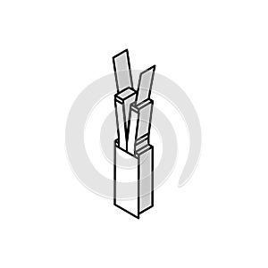 speaker cable wire isometric icon vector illustration