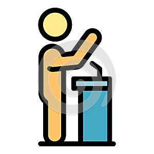 Speaker class icon vector flat