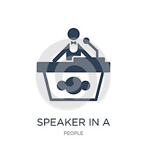 speaker in a conference icon in trendy design style. speaker in a conference icon isolated on white background. speaker in a