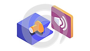 Speaker Emitting Sound Waves Audio Icon, vector design Generative AI