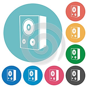 Speaker flat round icons