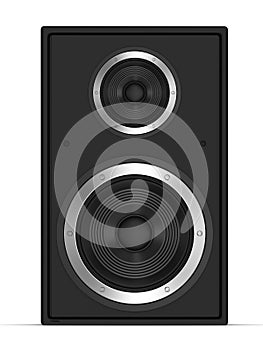 Speaker front view concept 3d illustration