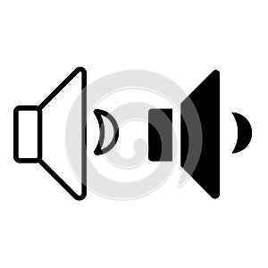 Speaker glyph icon. Multimedia icon