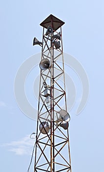 Speaker on high tower