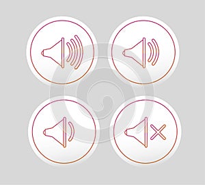 Speaker Icon Vector. Volume up and down.