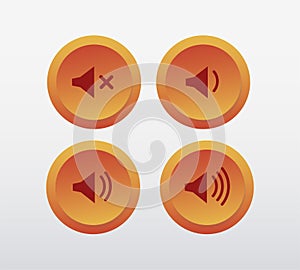 Speaker Icon Vector. Volume up and down. Mute volume.