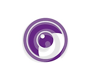 Speaker icon. Music, sound, voice, broadcast. Purple round volume sign