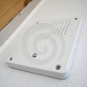 Speaker information isolated on white background