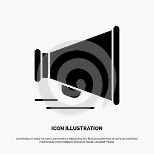 Speaker, Laud, Motivation solid Glyph Icon vector photo