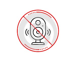 Speaker line icon. Computer component sign. Sound symbol. Vector