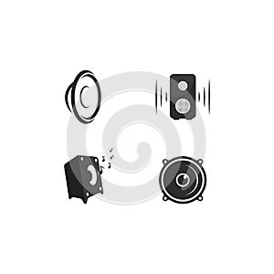 speaker logo template vector icon illustration