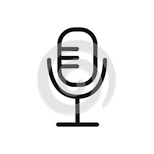 Speaker Microphone icon linear vector graphics sign