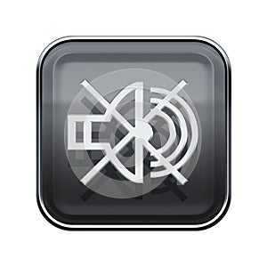 Speaker off icon glossy grey.