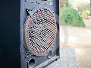 Speaker outdoor closeup