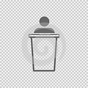 Speaker on podium vector icon. Speech symbol. Vector EPS 10