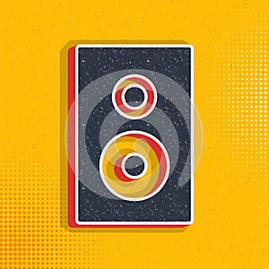 Speaker pop art, retro icon. Vector illustration of pop art style