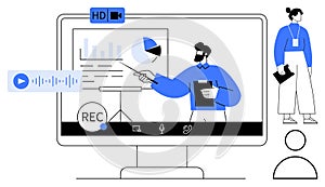 Virtual Presentation with Analytics on Screen and Remote Collaboration Tools