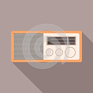 Speaker radio icon, flat style