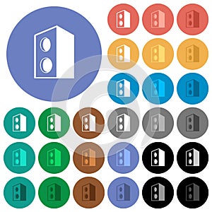 Speaker round flat multi colored icons