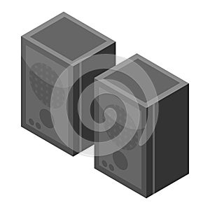 Speaker set icon, isometric style