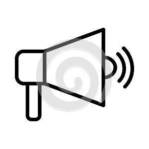Speaker thin linet vector icon
