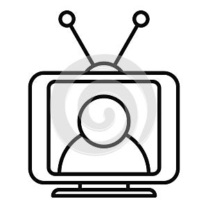 Speaker tv set icon, outline style