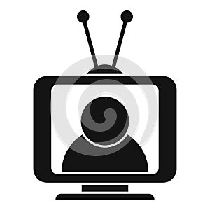 Speaker tv set icon, simple style