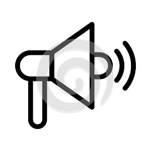 Speaker vector thin line icon