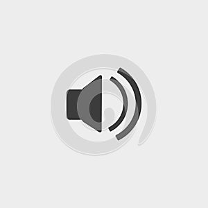 Speaker volume icon in a flat design in black color. Vector illustration eps10