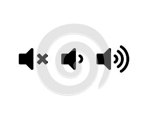 Speaker volume with sound waves vector icon. Volume level symbol set isolated. Vector illustration EPS 10