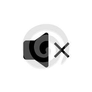 Speaker Volume Symbol flat black Icon Vector Design Illustration