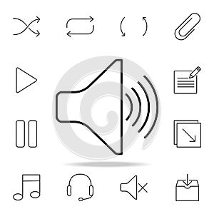 speaker with wave icon. Detailed set of simple icons. Premium graphic design. One of the collection icons for websites, web design