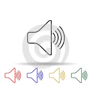 speaker with wave multi color style icon. Simple thin line, outline vector of web icons for ui and ux, website or mobile