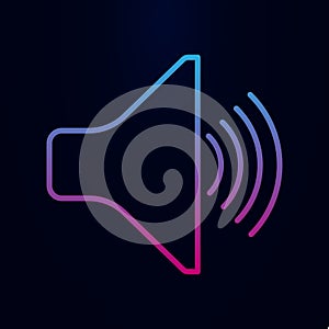 Speaker with wave nolan icon. Simple thin line, outline vector of web icons for ui and ux, website or mobile application