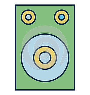 Speaker, Woofer Isolated Vector Icon for Party and Celebration