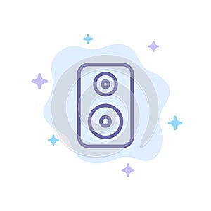 Speaker, Woofer, Laud Blue Icon on Abstract Cloud Background