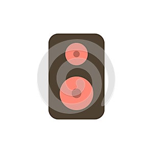 Speaker, Woofer, Laud  Flat Color Icon. Vector icon banner Template