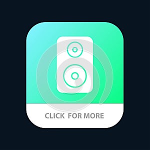 Speaker, Woofer, Laud Mobile App Button. Android and IOS Glyph Version