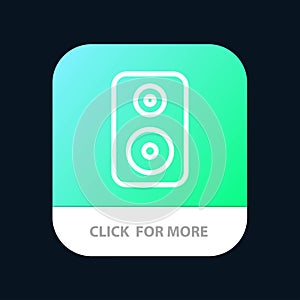 Speaker, Woofer, Laud Mobile App Button. Android and IOS Line Version