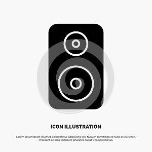 Speaker, Woofer, Laud solid Glyph Icon vector