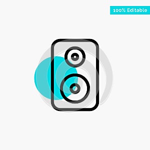 Speaker, Woofer, Laud turquoise highlight circle point Vector icon