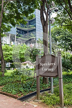 Speakers Corner Sign in Singapore