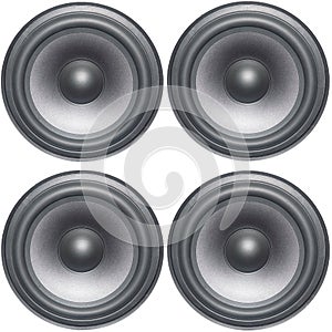 Speakers isolated on white background
