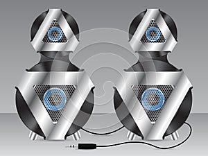 Speakers with metal and plastic elements