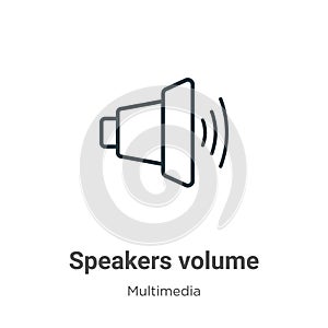 Speakers volume outline vector icon. Thin line black speakers volume icon, flat vector simple element illustration from editable