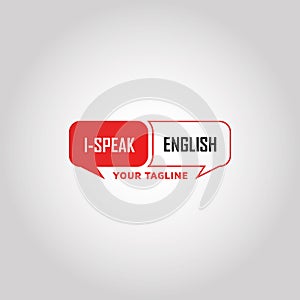 Speaking English vector logo design template