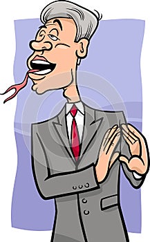 Speaking with forked tongue cartoon photo