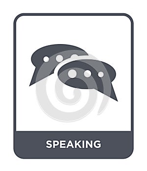 speaking icon in trendy design style. speaking icon isolated on white background. speaking vector icon simple and modern flat
