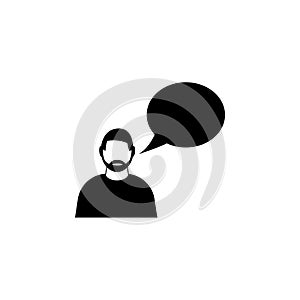 Speaking Man Flat Vector Icon