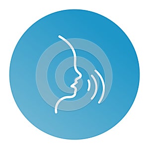 Speaking man line icon